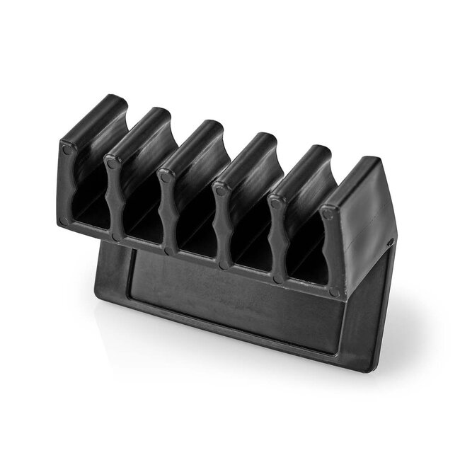 Nedis Selbstklebende Kabelhalter für 5 Kabel - 2 Stück / Schwarz