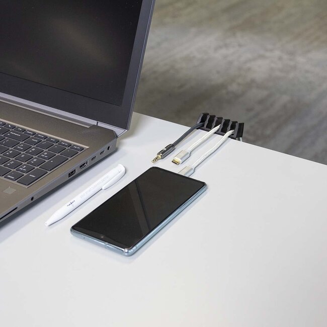 Nedis Selbstklebende Kabelhalter für 5 Kabel - 2 Stück / Schwarz