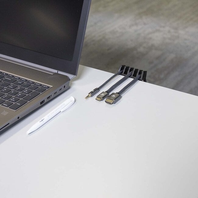 Nedis Selbstklebende Kabelhalter für 5 Kabel - 2 Stück / Schwarz