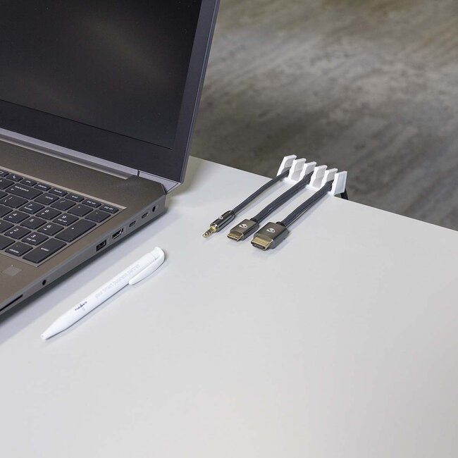 Nedis Selbstklebende Kabelhalter für 5 Kabel - 2 Stück / Weiß