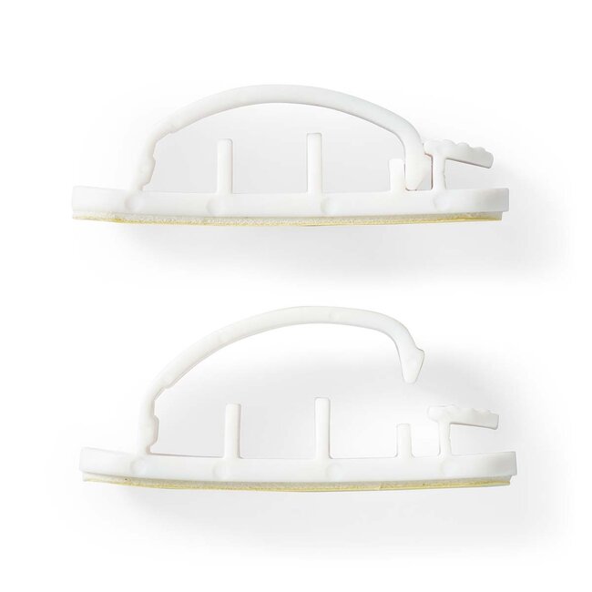 Nedis selbstklebende Kabelhalter für 3 Kabel mit Verriegelung - 3 Stück / Weiß