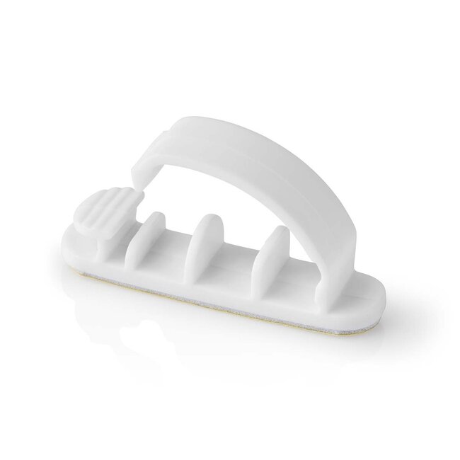 Nedis selbstklebende Kabelhalter für 3 Kabel mit Verriegelung - 3 Stück / Weiß