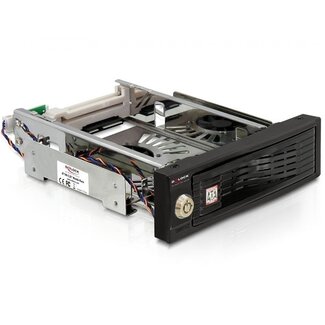 DeLOCK Premium 3,5'' SATA HDD Mobile Rack mit 2 Lüftern für 5,25'' Slot, Schwarz
