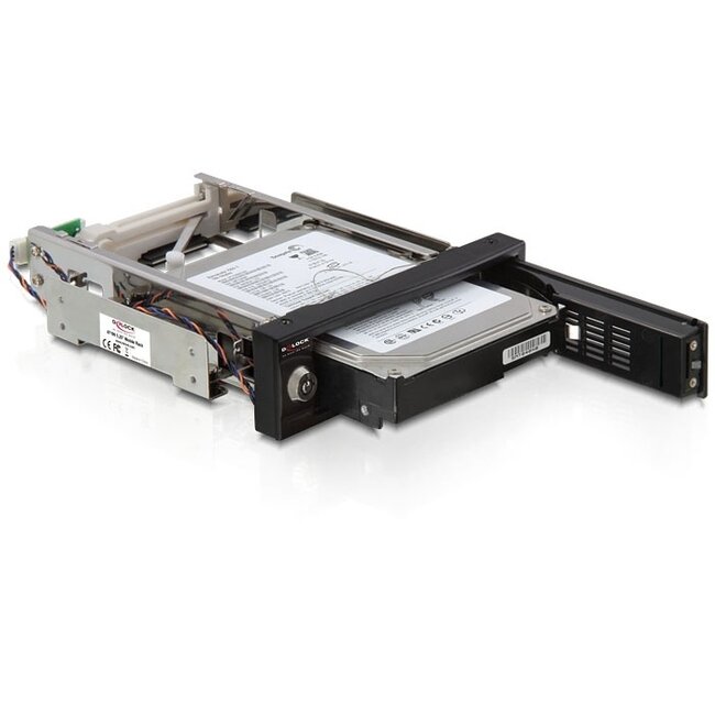 Premium 3,5'' SATA HDD Mobile Rack mit 2 Lüftern für 5,25'' Slot, Schwarz