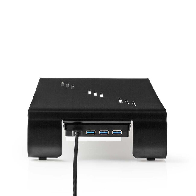 Nedis Premium ergonomischer Monitorständer mit USB 3.0 Hub – Schwarz