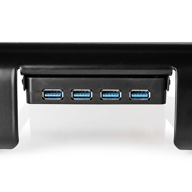 Nedis Premium ergonomischer Monitorständer mit USB 3.0 Hub – Schwarz