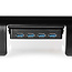 Nedis Premium ergonomischer Monitorständer mit USB 3.0 Hub – Schwarz