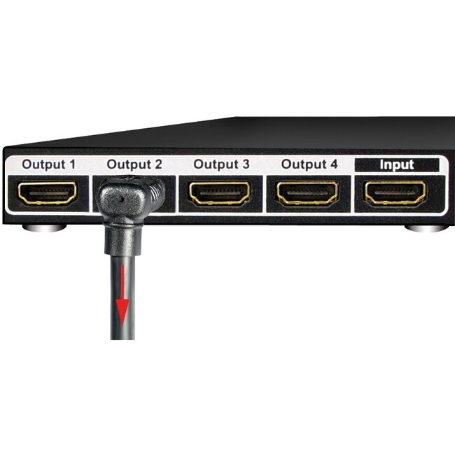 DeLOCK HDMI-Kabel - 90° nach unten - Version 2.1 (8K 60Hz + HDR) - 1 Meter