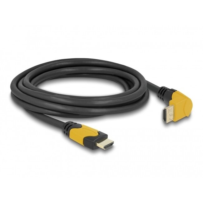 DeLOCK HDMI-Kabel - 90° Winkel nach unten - Version 2.1 (8K 60Hz + HDR) - 3 Meter