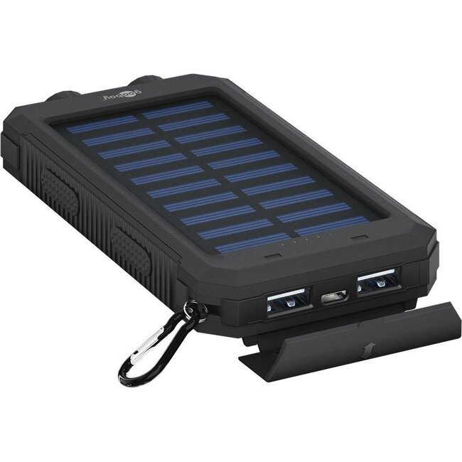 Goobay Solar Powerbank Outdoor 8.000 mAh, 2x USB-A (max. 2A), Schwarz