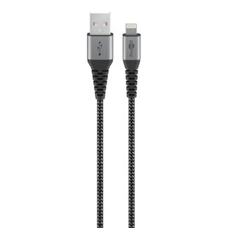 Goobay Goobay Lightning 8-polig auf USB-A Kabel - USB 2.0 - 12W - Nylon - 0,5 m