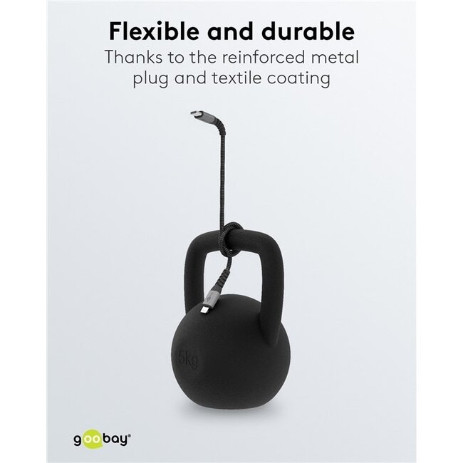 Goobay 8-Pin Lightning auf USB-C Kabel - USB 2.0 - bis 60W / Nylon - 0,5 Meter