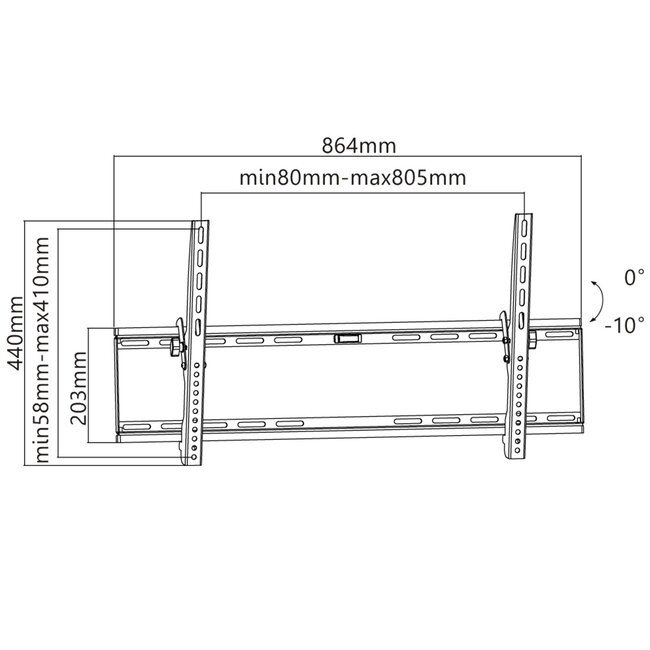 Goobay Basic Serie Tilt XL Wandhalterung für Bildschirme bis 100 Zoll / neigbar