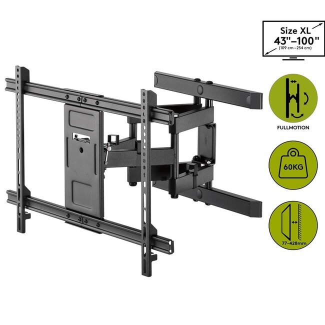Goobay Pro Serie Full Motion XL Wandhalterung bis 100 Zoll / 3 Drehpunkte