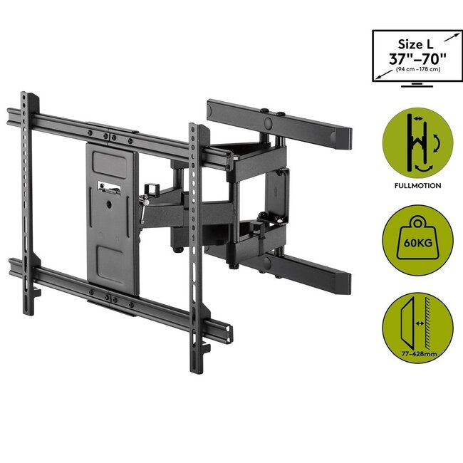 Goobay Pro Serie Full Motion L Wandhalterung für Bildschirme bis 70 Zoll / 3 Drehpunkte