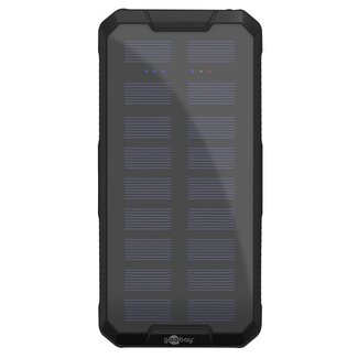 Goobay Goobay Powerbank Fast Charge Solar 20.000 mAh, 2x USB-A & 1x USB-C, schwarz