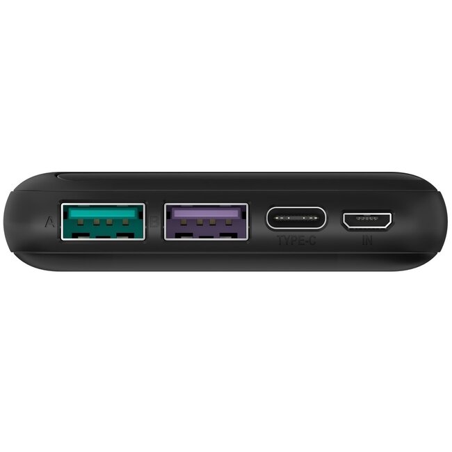 Goobay Powerbank Fast Charge 10.000 mAh, 2x USB-A & 1x USB-C, schwarz