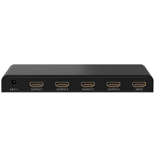 Goobay HDMI-Splitter 1 auf 4 - HDMI 1.4 (4K 30Hz) / Schwarz