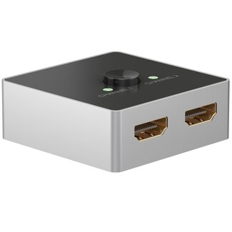 Goobay Goobay bidirekter HDMI Umschalter 2 zu 1 / 1 zu 2 - HDMI2.0 (4K 60Hz + HDR) / Silber