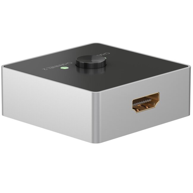 Goobay bidirekter HDMI Umschalter 2 zu 1 / 1 zu 2 - HDMI2.0 (4K 60Hz + HDR) / Silber