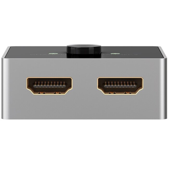Goobay bidirekter HDMI Umschalter 2 zu 1 / 1 zu 2 - HDMI2.0 (4K 60Hz + HDR) / Silber