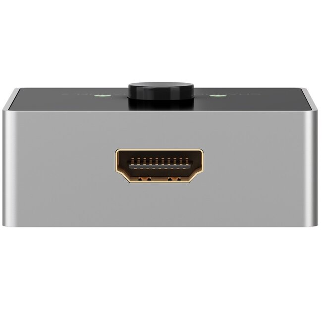 Goobay bidirekter HDMI Umschalter 2 zu 1 / 1 zu 2 - HDMI2.0 (4K 60Hz + HDR) / Silber
