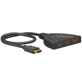 Goobay Goobay HDMI Umschalter 3 zu 1 - HDMI 2.0 (4K 60Hz + HDR) / Schwarz - 0,50 m