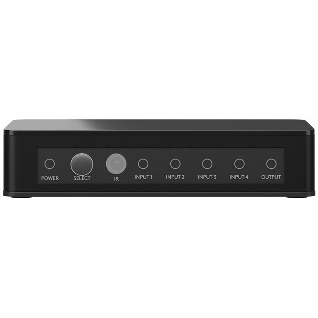 Goobay HDMI Umschalter 4-fach mit Fernbedienung - HDMI 2.0 (4K 60Hz + HDR) / Schwarz