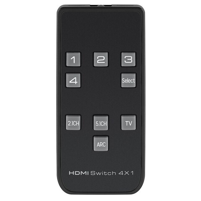 Goobay HDMI Umschalter 4 zu 1 mit Audio Extractor & ARC Konverter - HDMI 2.0 (4K 60Hz + HDR) / Schwarz