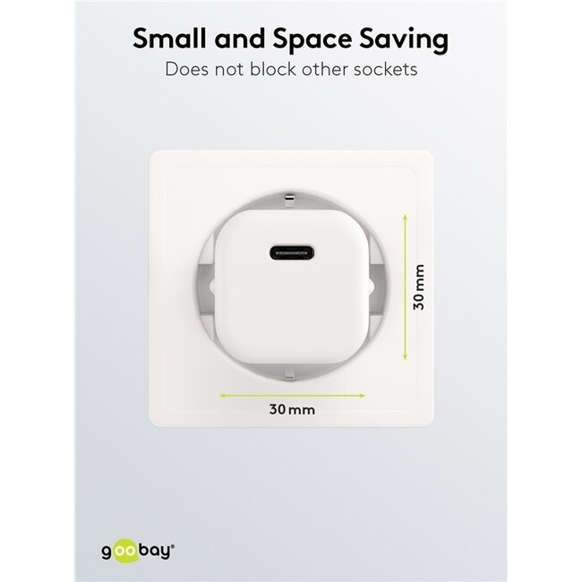 Goobay Nano Heimladegerät 1x USB-C PD GaN 30W Weiß
