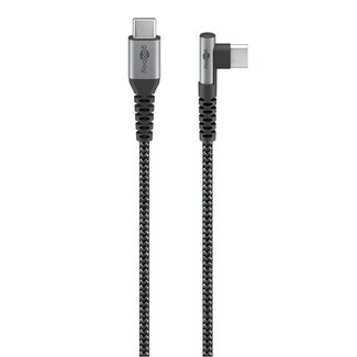 Goobay Goobay USB-C zu USB-C Winkelkabel (links/rechts) - USB 2.0 - 60W - Nylon - 1 Meter