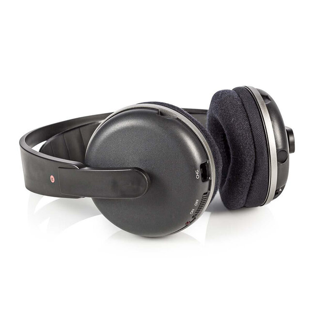 Nedis kabelloser Stereo RF Over-Ear Kopfhörer mit Ladestation / Schwarz