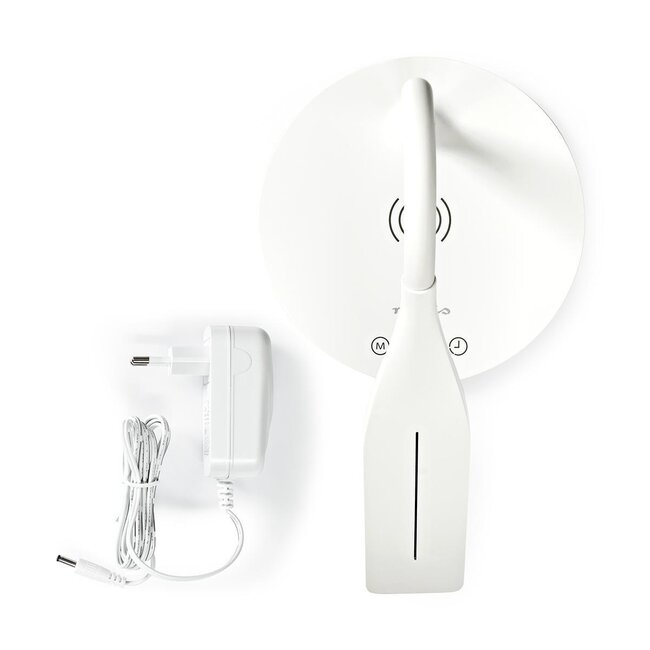 Nedis LED Schreibtischlampe mit kabellosem Fast Charging Qi Ladegerät 2A/10W Weiß