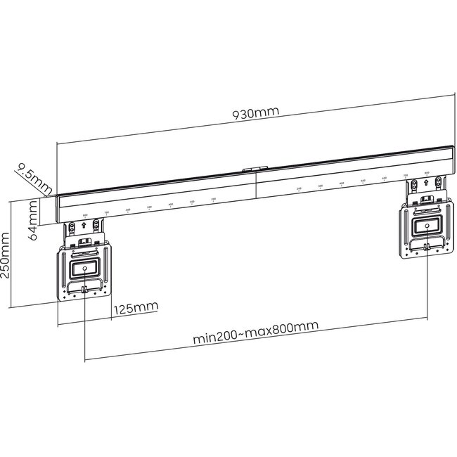 My Wall Micro Gap Ultra Slim Wandhalterung für Bildschirme bis 100 Zoll / fest