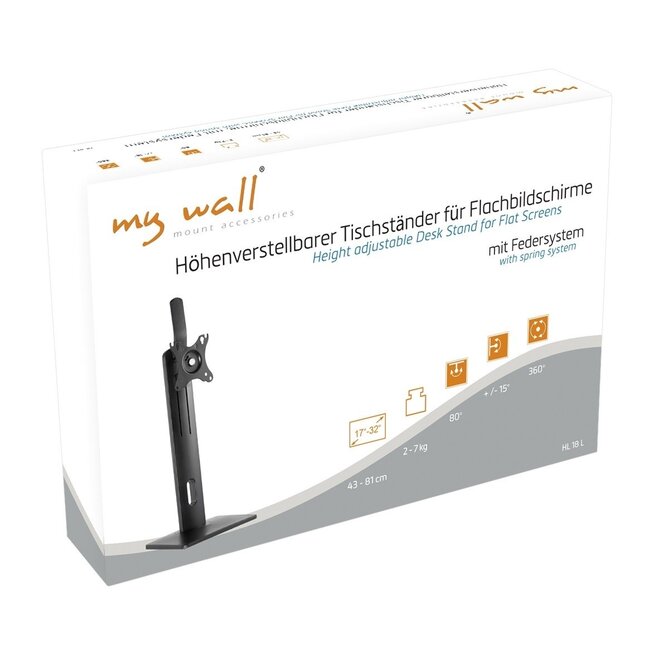 My Wall Monitorständer bis 32 Zoll / Full Motion mit Federmechanismus / Schwarz