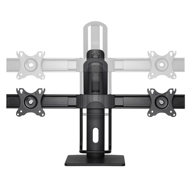 My Wall Monitorständer für 2 Monitore bis 27 Zoll – Crossbar / Full Motion mit Federmechanismus / Schwarz