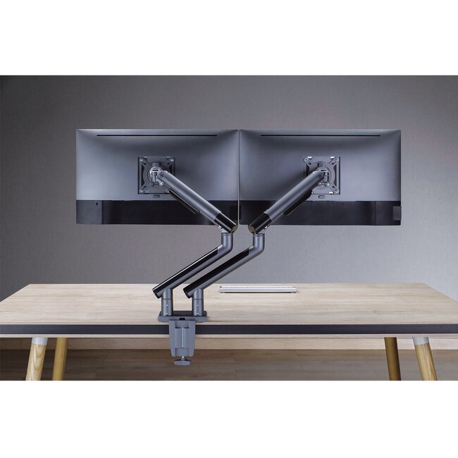 My Wall Schreibtischhalterung für 2 Monitore bis 32 Zoll / interaktiv / schwarz/silber