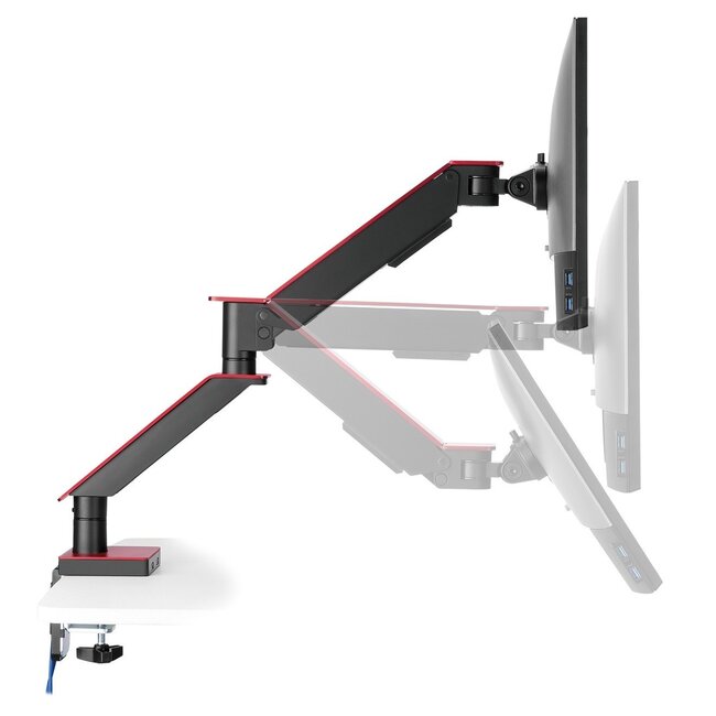 My Wall Monitorhalterung bis 35 Zoll / Interaktiv / 2 USB-Anschlüsse / Schwarz/Rot