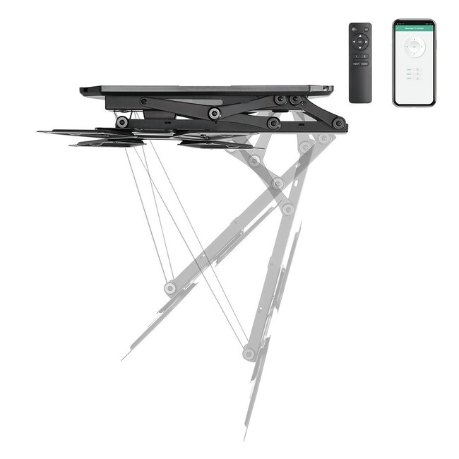 My Wall Deckenhalterung klappbar für Bildschirme bis 55 Zoll mit Motor (App & Fernbedienung) schwarz
