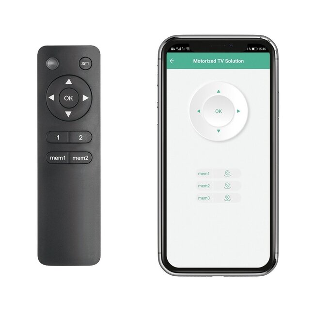 My Wall Deckenhalterung klappbar für Bildschirme bis 55 Zoll mit Motor (App & Fernbedienung) schwarz