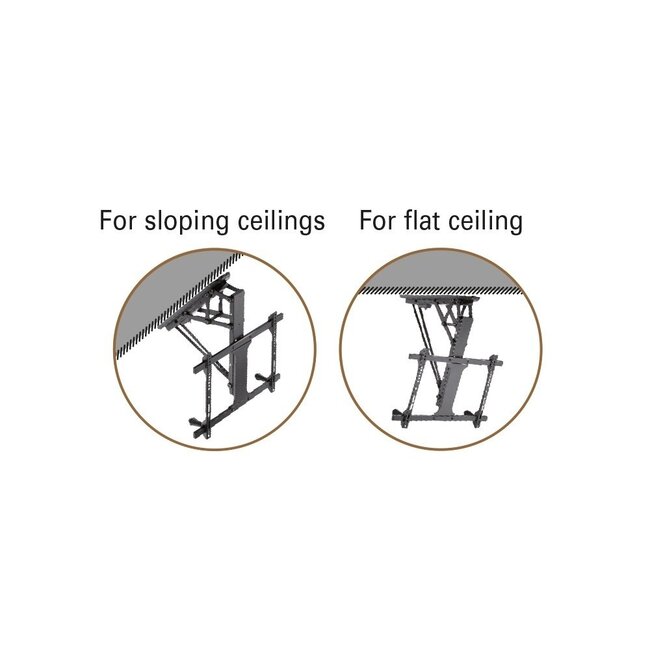 My Wall Deckenhalterung für Bildschirme bis 70 Zoll / klappbar mit Motor (App & Fernbedienung) / schwarz