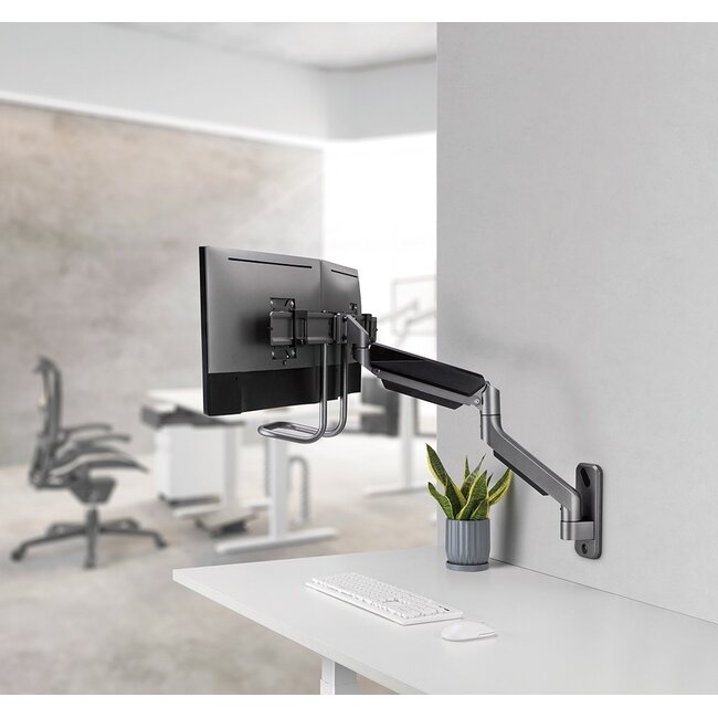 My Wall Wandhalterung für 2 Monitore bis 32 Zoll - Crossbar / Interaktiv / Grau