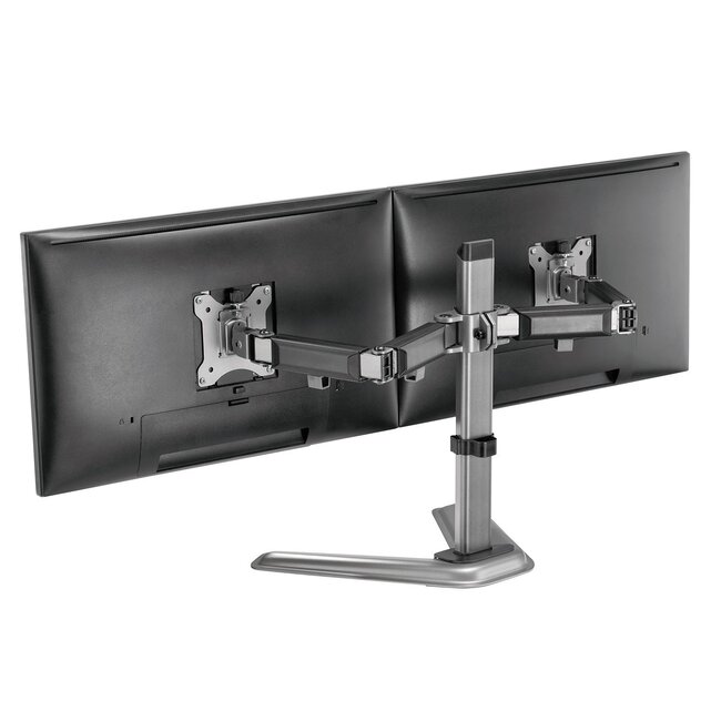 My Wall Monitorständer für 2 Monitore bis 32 Zoll / Full Motion / Schwarz/Silber