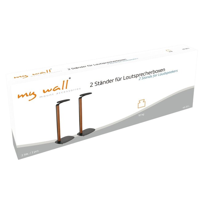 My Wall Extra Class Lautsprecherständer Set / Schwarz/Holz