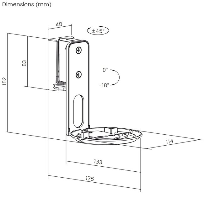 My Wall Wandhalterung Set für Sonos Era 100 - Full Motion / Schwarz