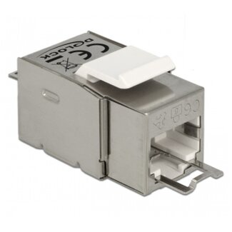 DeLOCK STP CAT6 Gigabit Keystone Modul RJ45 (geschirmt) - LSA (werkzeuglos) / Metall