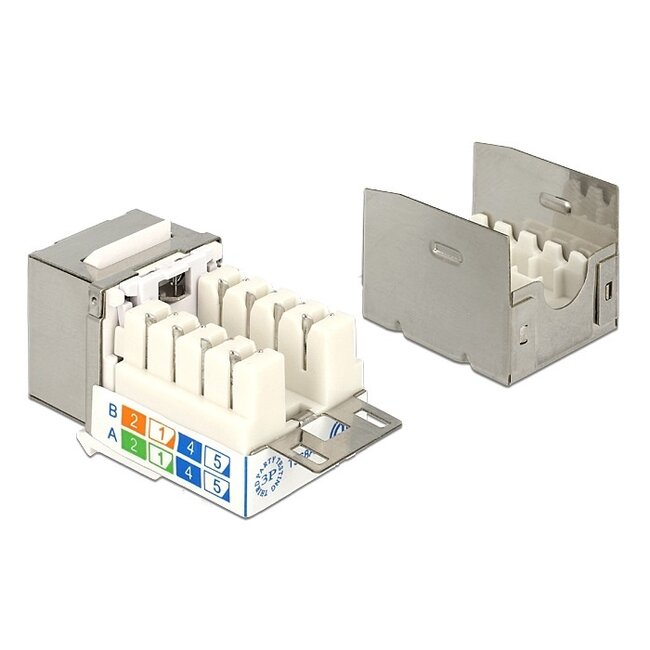 STP CAT6 Gigabit Keystone Modul RJ45 (geschirmt) - LSA (werkzeuglos) / Metall