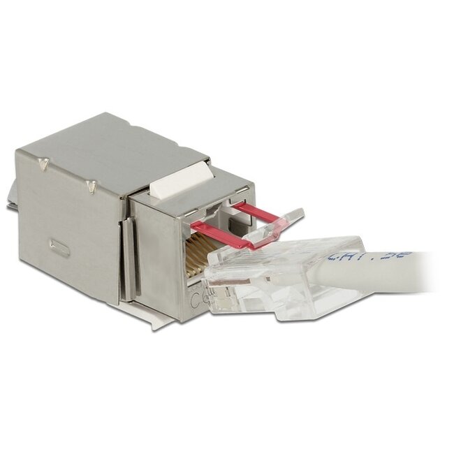 STP CAT6 Gigabit Keystone Modul RJ45 (geschirmt) - LSA (werkzeuglos) / Metall