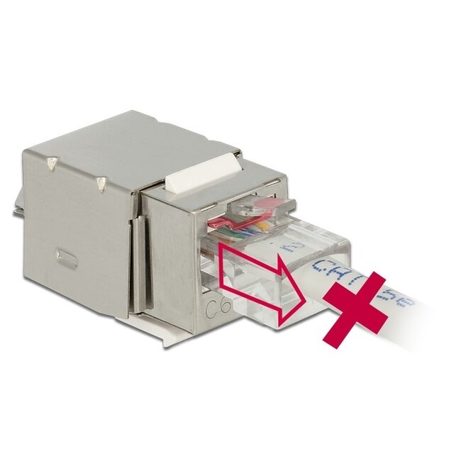STP CAT6 Gigabit Keystone Modul RJ45 (geschirmt) - LSA (werkzeuglos) / Metall