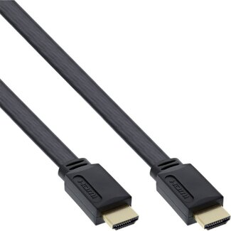 Goobay Flaches HDMI-Kabel - HDMI 2.0 (4K 60Hz + HDR) - CCS-Leiter / Schwarz - 3 Meter